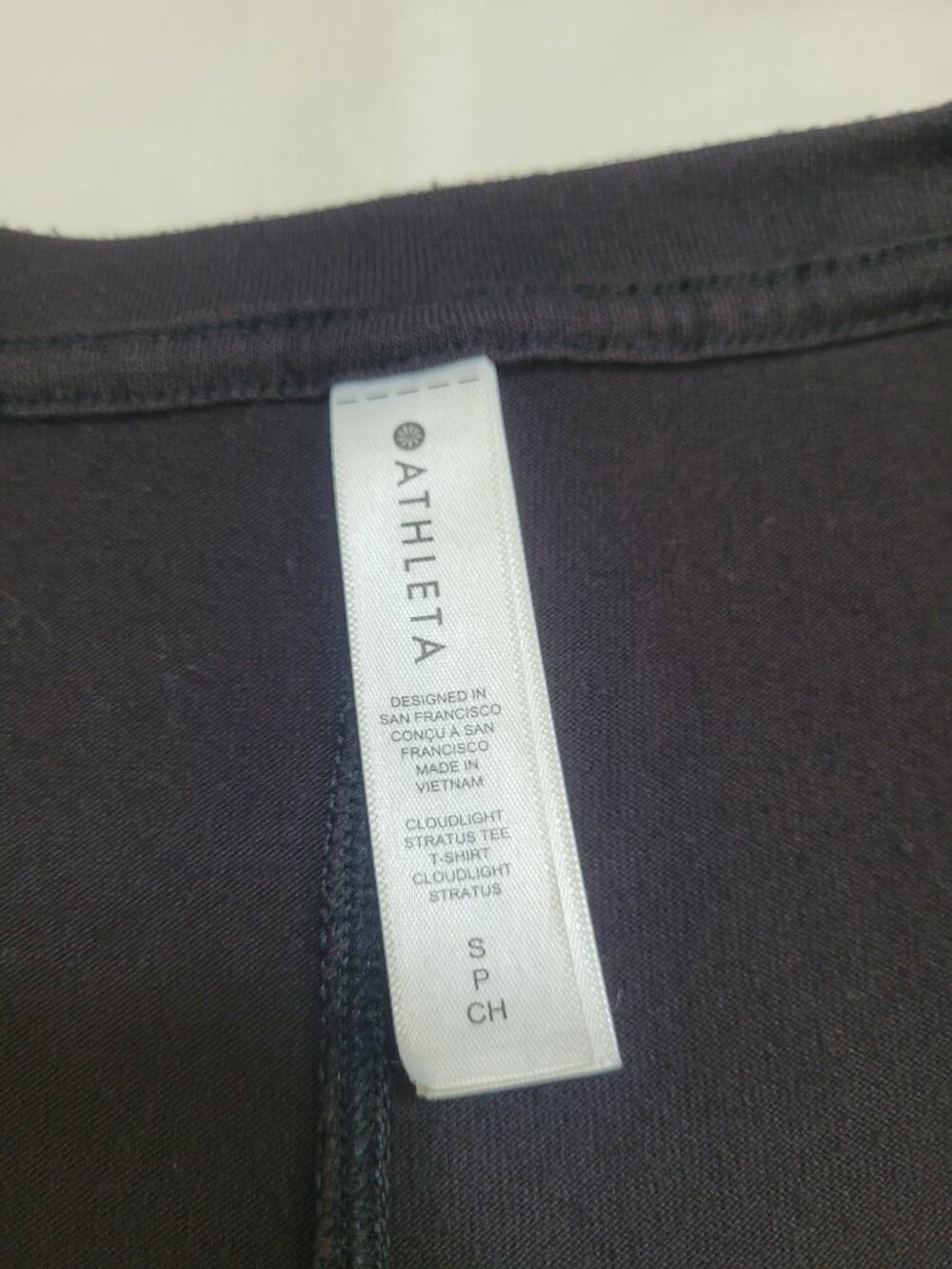 Athleta CYA Scoop Neck Cap Sleeve Tee Shirt Black Small Athletic Workout - Picture 4 of 7